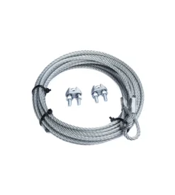 Kit per porte basculanti fune ø 4 mm. con gancio ad asola + 2 morsetti