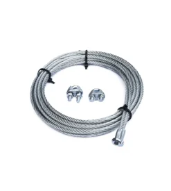 Kit per porte basculanti fune ø 4 mm. con gancio a t + 2 morsetti