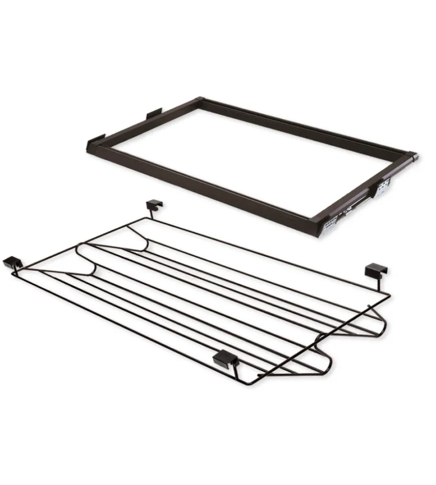 Kit porta scarpe metallico regolabile 900 mm acciaio e alluminio color moka - emuca.