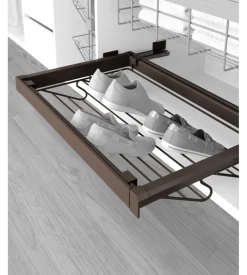 Kit porta scarpe metallico regolabile 900 mm acciaio e alluminio color moka - emuca.