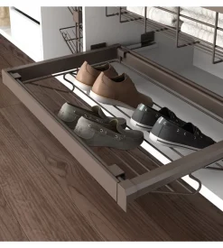 Kit porta scarpe metallico regolabile 800 mm acciaio e alluminio color moka - emuca.