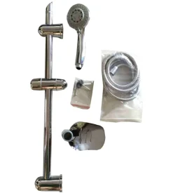 Kit saliscendi per doccia in acciaio con 3 funzioni, altezza 65 cm