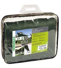 Kit telo ombreggiante triangolare verdemax verde scuro 3,6x3,6x3,6 m