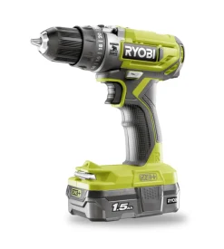 Kit trapano avvitatore a percussione a batteria ryobi "r18pd2-115s" 18v, con batteria da 1,5ah e caricabatterie