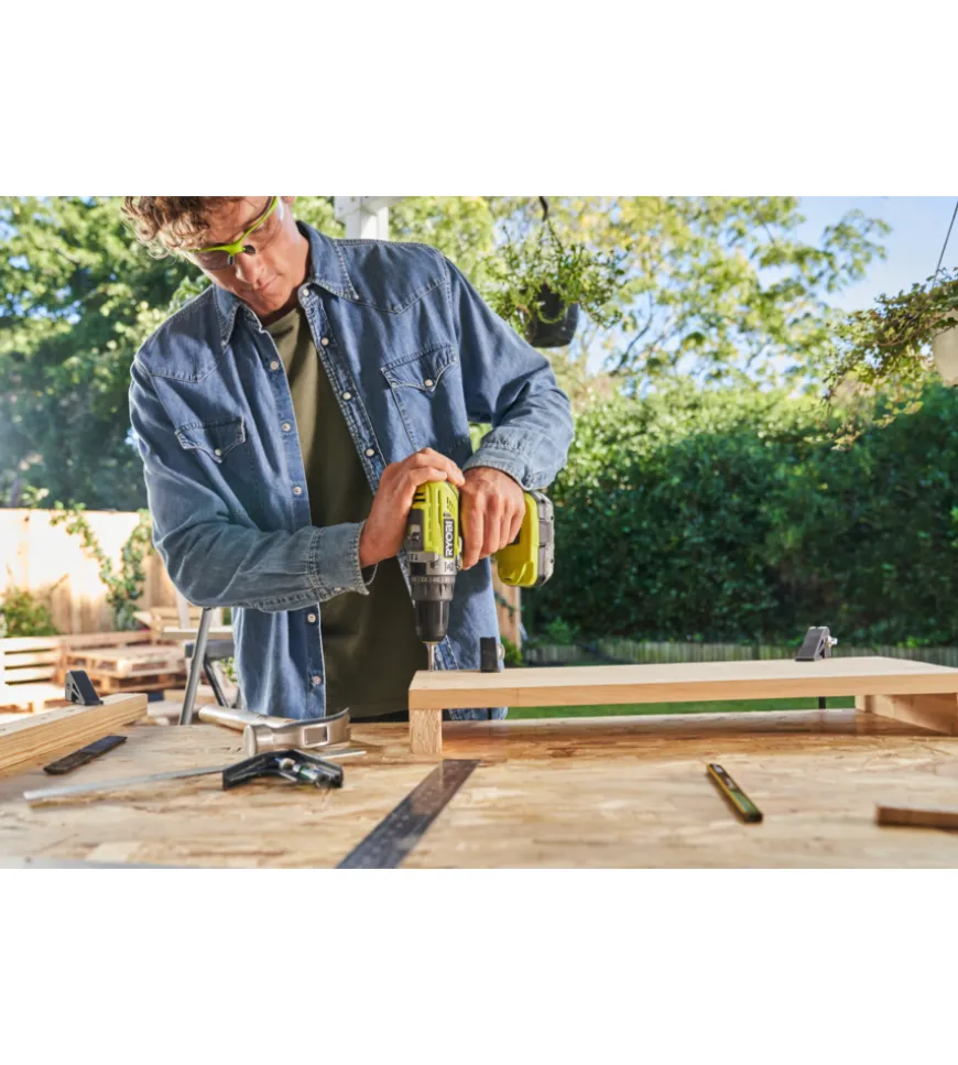 Kit trapano avvitatore e avvitatore ad impulsi a batteria ryobi "r18ck2-2c20g" 200 nm 2 batterie 18v 2ah e caricabatterie