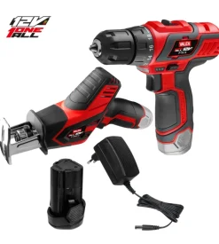 Kit trapano avvitatore e sega a gattuccio 12v - valex