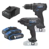 Kit trapano avvitatore e avvitatore a impulsi a batteria hyundai 2 batterie 20v 2ah e caricabatterie - cod. 25852