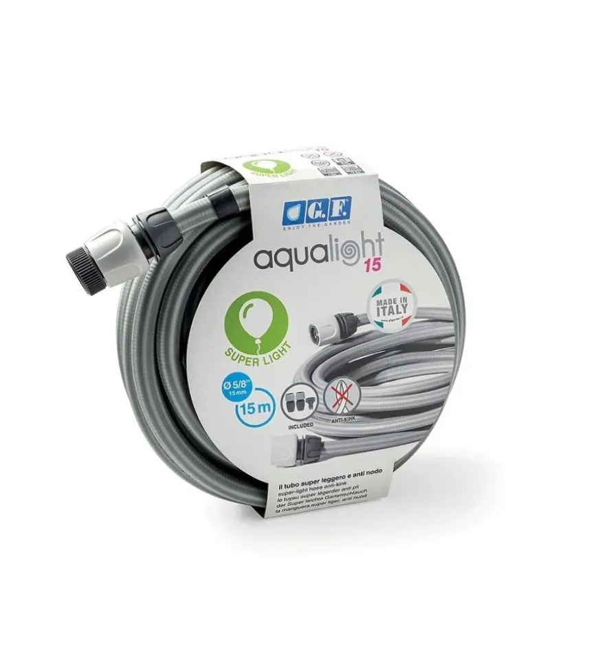 Kit tubo leggero per irrigazione 15 metri 5/8" "aqualight" - g.f.