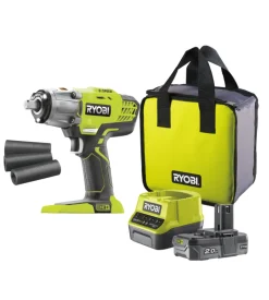 Kit valigetta avvitatore ad impulsi a batteria ryobi "r18iw3-120s" 18v 2ah e caricabatterie