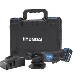 Kit valigetta smerigliatrice angolare a batteria hyundai disco 125 mm 20v 4ah e caricabatterie - cod. 25859