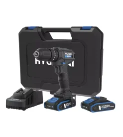 Kit valigetta trapano a percussione a batteria hyundai 50 nm 2 batterie 20v 2ah e caricabatterie - cod. 25874