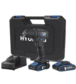 Kit valigetta trapano avvitatore a batteria hyundai 40 nm 2 x 20v 2ah e caricabatterie - cod. 25871