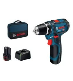 Kit valigetta trapano avvitatore a batteria bosch "gsr 12v-15" 30 nm 2 batterie 12v 2ah e caricabatterie