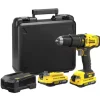 Kit valigetta trapano avvitatore a percussione a batteria stanley fatmax "sfmcd711d22-qw" 2 batterie 18v 2ah