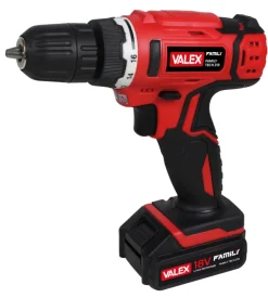 Kit valigetta trapano avvitatore a batteria valex "family-tech 218" 2 batterie 18v 0,80ah