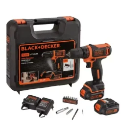 Kit valigetta trapano avvitatore a batteria black+decker "bdcdd12kb-qw" 2 batterie 10,8v 1,5ah