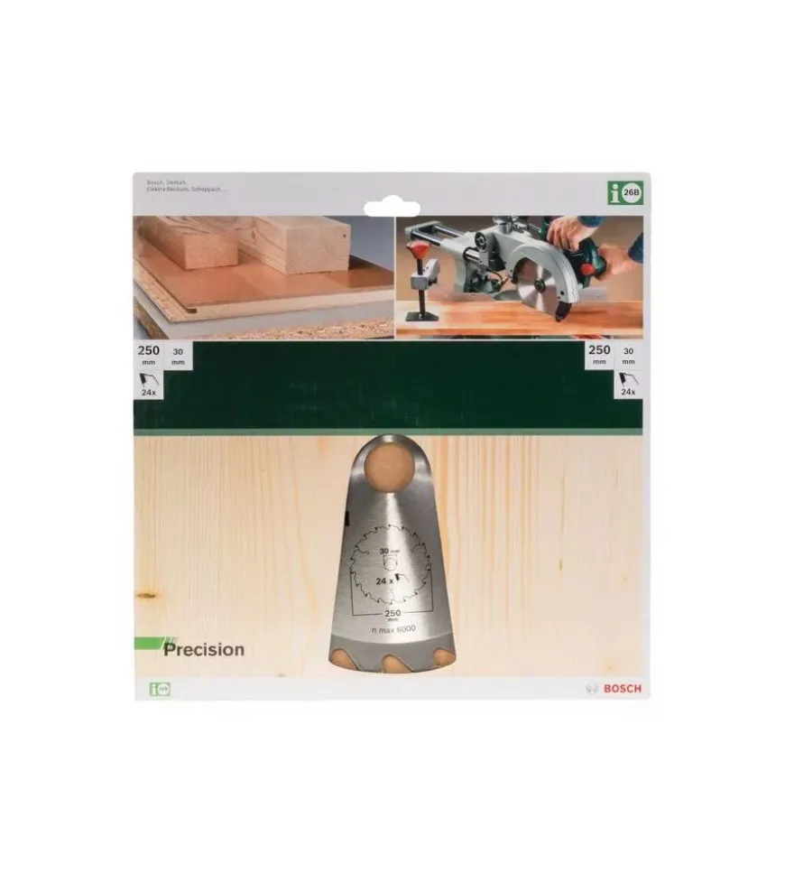Lama per sega circolare "precision" 250x2x30 - 24 denti - bosch.