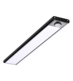 Lampada a led da armadio ricaricabile con sensore pir nera, 3000k