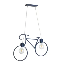 Lampada a sospensione "bike" blu, e27