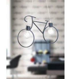 Lampada a sospensione "bike" blu, e27