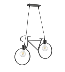 Lampada a sospensione "bike" nero, e27