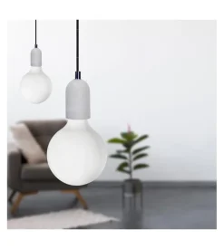 Lampada a sospensione cemento grigio 1,5 mt, e27