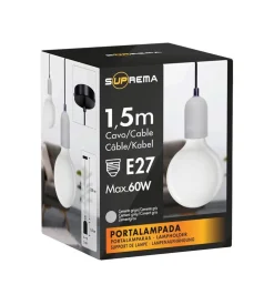 Lampada a sospensione cemento grigio 1,5 mt, e27