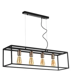 Lampada a sospensione "floki" in metallo nero, e27