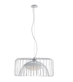 Lampada a sospensione led "cougar" bianca, ø50 cm