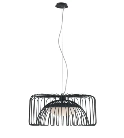 Lampada a sospensione led "cougar" nera, ø50 cm