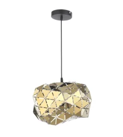 Lampada a sospensione media "andromeda" nera e oro, e27