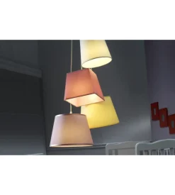 Lampada a sospensione "ninetta" multicolor, e14