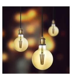 Lampada a sospensione "pendel" ottone 1,5 mt, e27