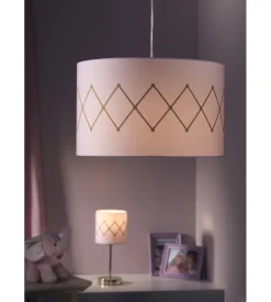 Lampada a sospensione "rosita" oro e rosa, e27