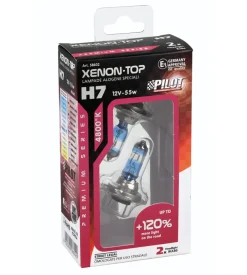 Lampada alogena 12v xenon top +120% luce - h7 - 55w - px26d - 2 pz  - scatola  58602