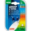 Lampada con zoccolo vetro - (w5w) - 5w - w2,1x9,5d - 2 pz  - d/blister - blu  58360