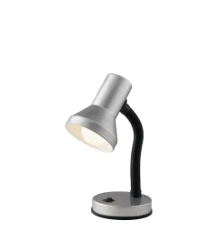 Lampada da scrivania in metallo argento, 60w