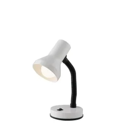 Lampada da scrivania in metallo bianco, 60w