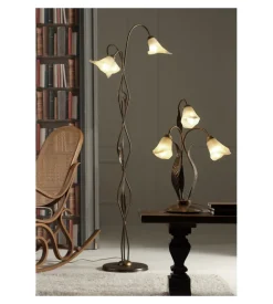 Lampada da tavolo 3 luci onli "alga" bronzo e14