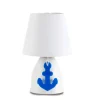 Lampada da tavolo "ancorina" bianca e blu, e14