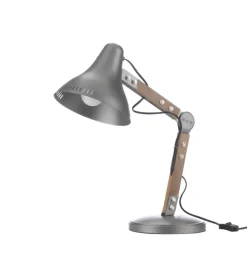 Lampada da tavolo "architetto" metallo e legno, e27