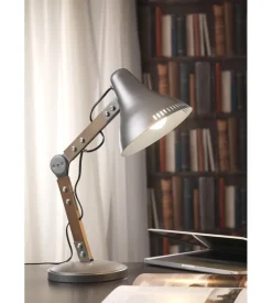 Lampada da tavolo "architetto" metallo e legno, e27