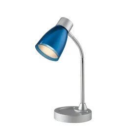 Lampada da tavolo "arkimede" in metallo blu, 40w