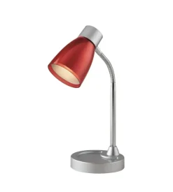 Lampada da tavolo "arkimede" in metallo rosso, 40w