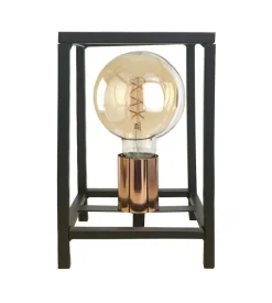 Lampada da tavolo "floki" in metallo nero, e27