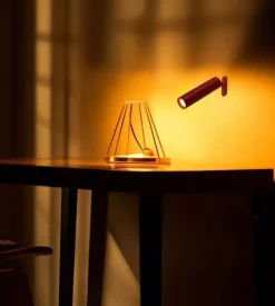 Lampada da tavolo magnetica ricaricabile rossa 3w, 4000k