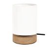 Lampada da tavolo onli "kamo" legno e tessuto, e27