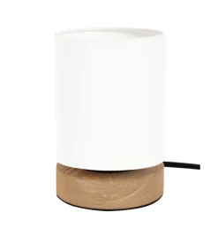 Lampada da tavolo onli "kamo" legno e tessuto, e27