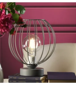 Lampada da tavolo onli "melone" grigio, e27