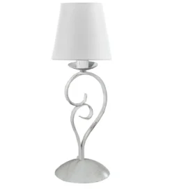 Lampada da tavolo "pompei" in metallo avorio, e14